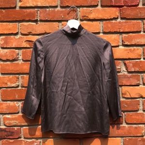 Vince 100% Silk Silver high-neck Blouse